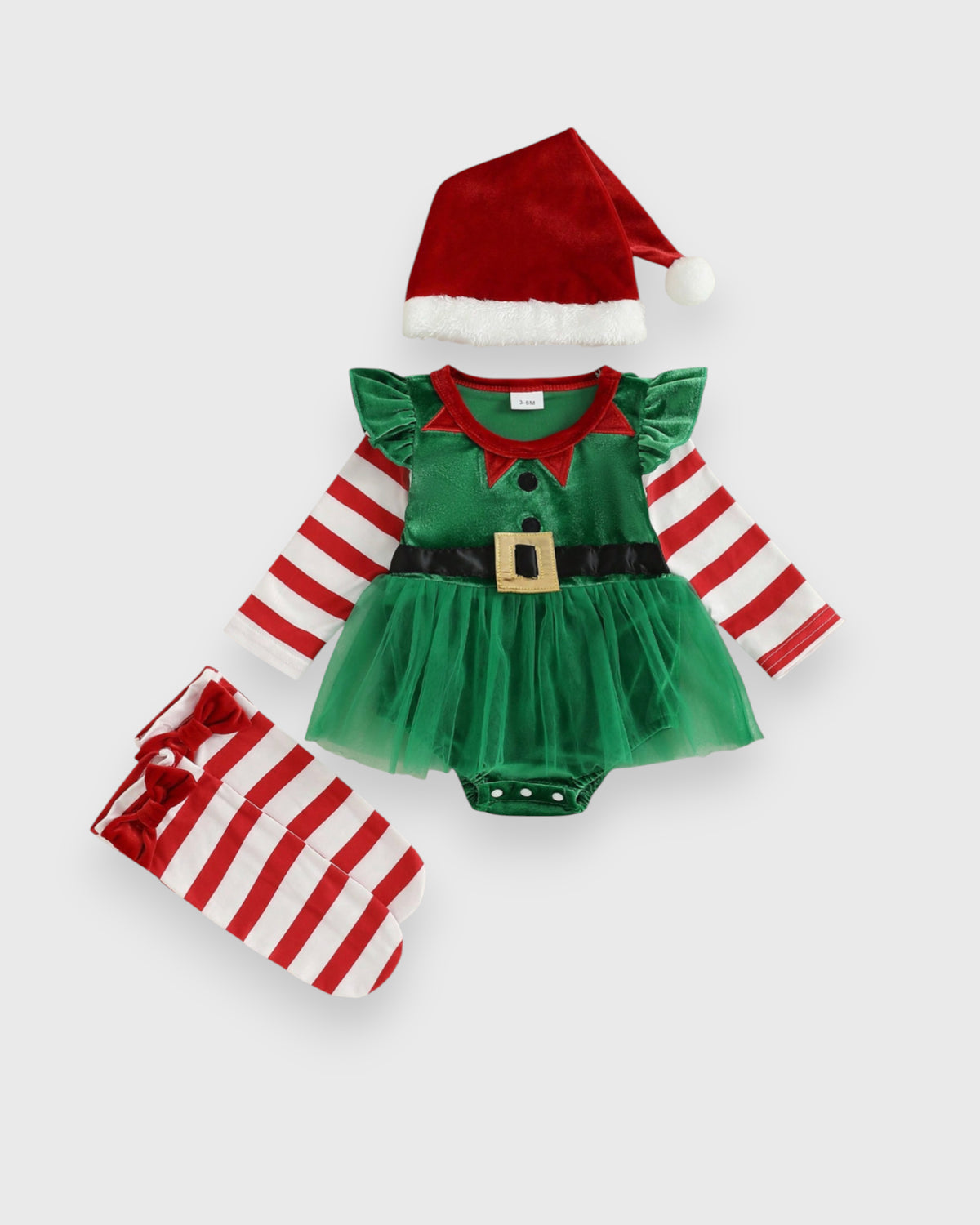 3 Pc Baby Girl Elf Costume Dress