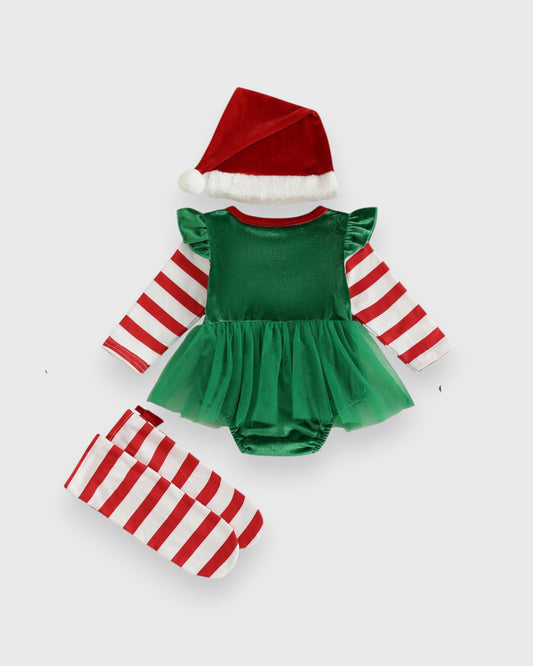 3 Pc Baby Girl Elf Costume Dress