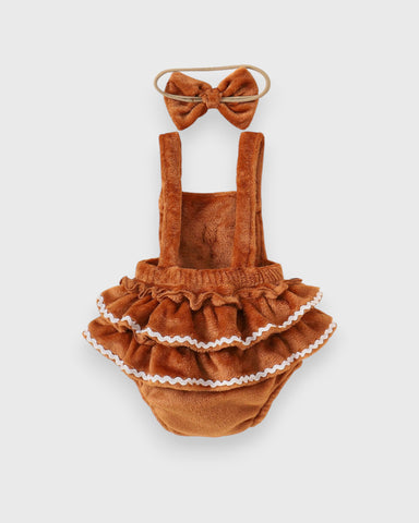 2 Pc Baby Girl Gingerbread Bodysuit with Bow