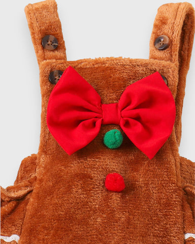 2 Pc Baby Girl Gingerbread Bodysuit with Bow