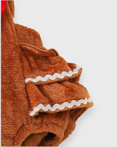 2 Pc Baby Girl Gingerbread Bodysuit with Bow