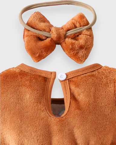 2 Pc Baby Girl Gingerbread Bodysuit Dress