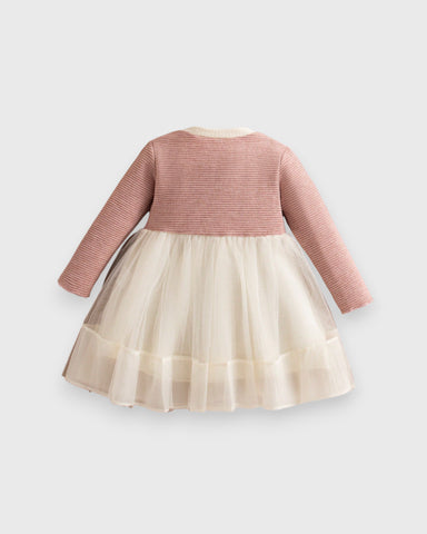 Baby Girl 2 in 1 Faux Cardi Tulle Dress