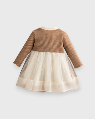 Baby Girl 2 in 1 Faux Cardi Tulle Dress