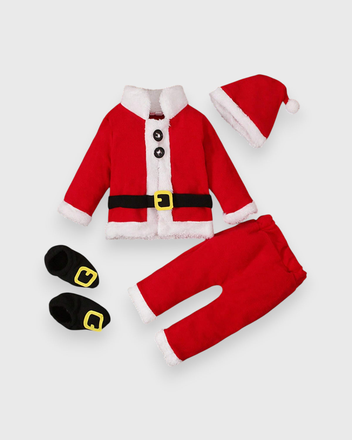 4 Pc Baby Santa Clause Fleece Costume