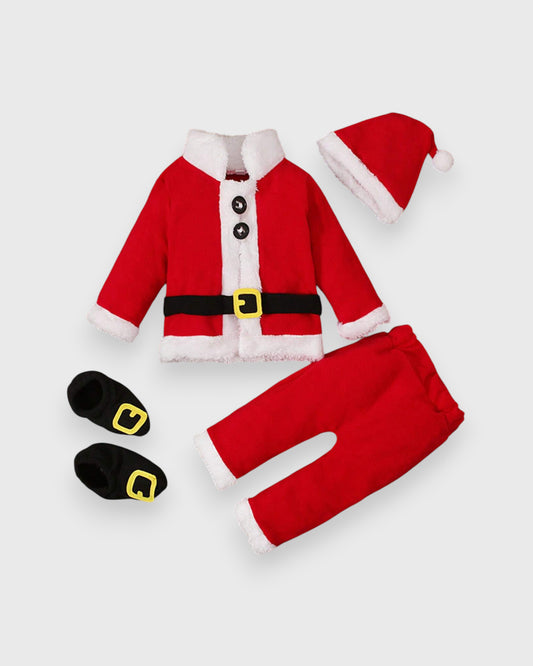 4 Pc Baby Santa Clause Fleece Costume