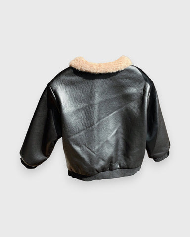 Baby Boy Faux Leather Sherpa Lined Jacket