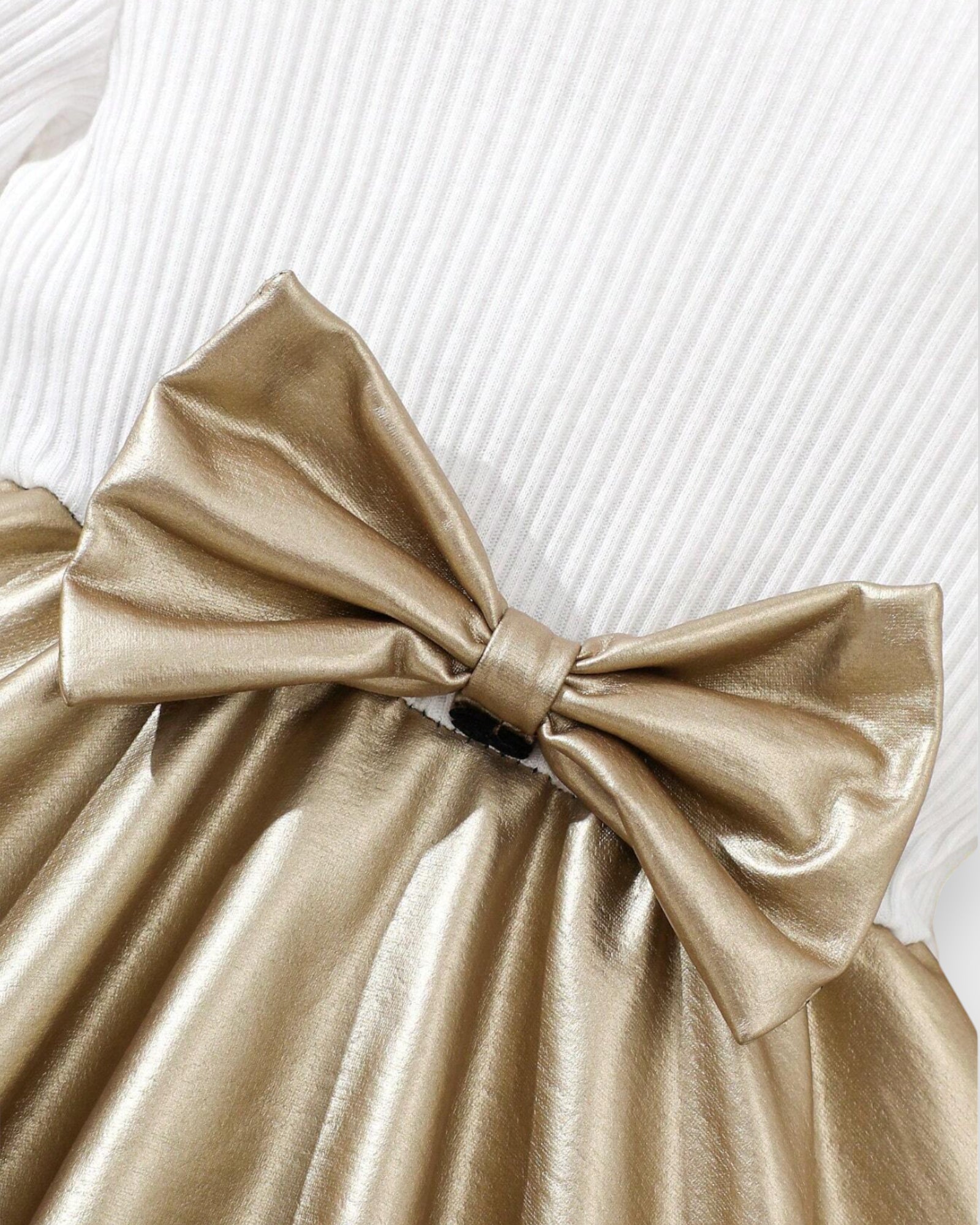 Baby Girl Gold Lame Dress 12-18 months / White Baby Girl Gold Lame Dress 12-18 months / White