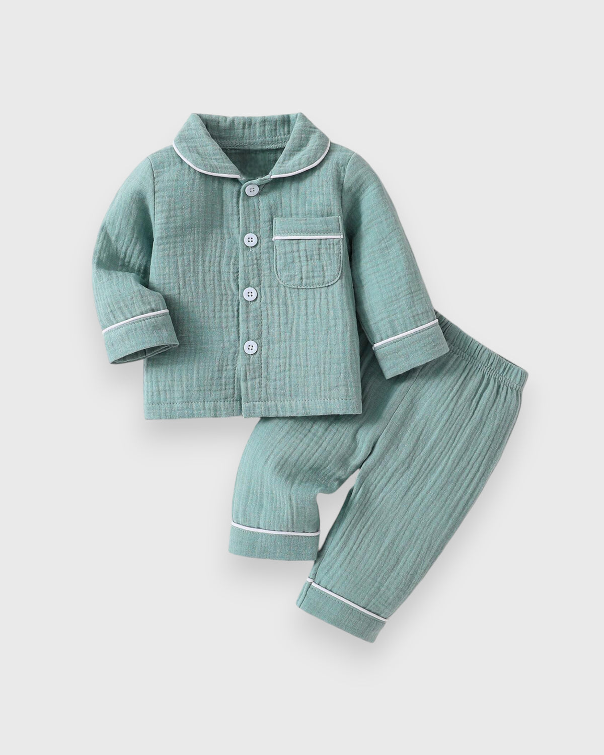 Unisex Baby Contrast Piping Pyjama Set