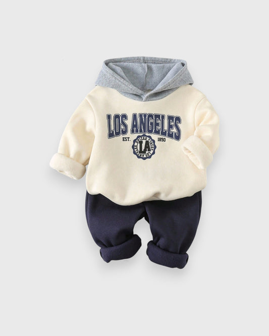 2 Pc Baby Boy LA Fleece Colorblock Hoodie & Pants