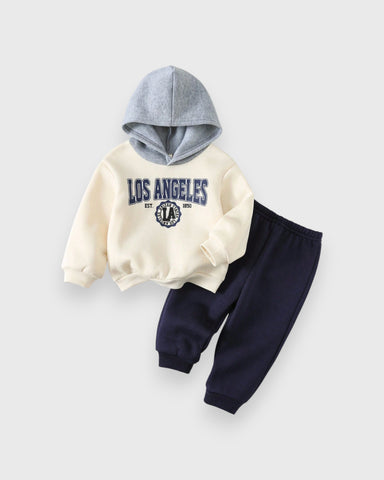 2 Pc Baby Boy LA Fleece Colorblock Hoodie & Pants
