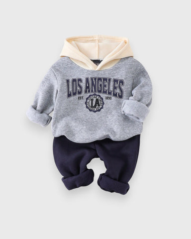 2 Pc Baby Boy LA Fleece Colorblock Hoodie & Pants