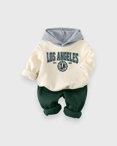 2 Pc Baby Boy LA Fleece Colorblock Hoodie & Pants