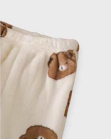 Unisex Baby Plush Flannel Bear Shirt & Pants Set