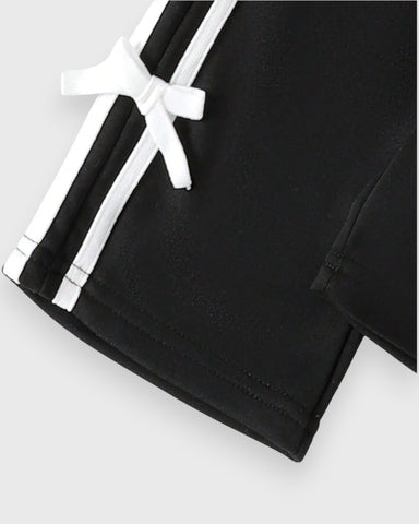 2 Pc Baby Girl Stripe Bow Sweat Suit Set