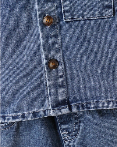 2 Piece Baby Boy Denim Shorts Shirt Set