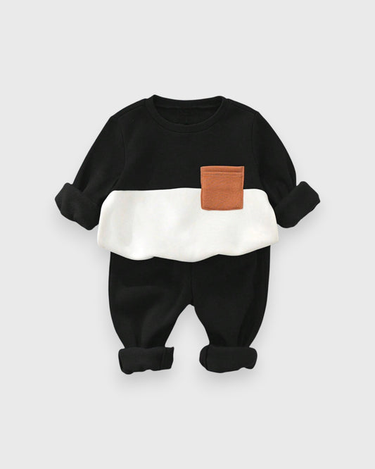 2 Pc Baby Boy Colorblock Sweatshirt & Pants