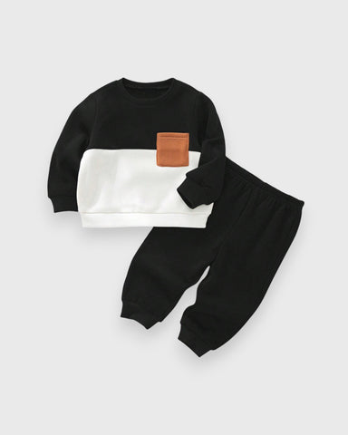2 Pc Baby Boy Colorblock Sweatshirt & Pants