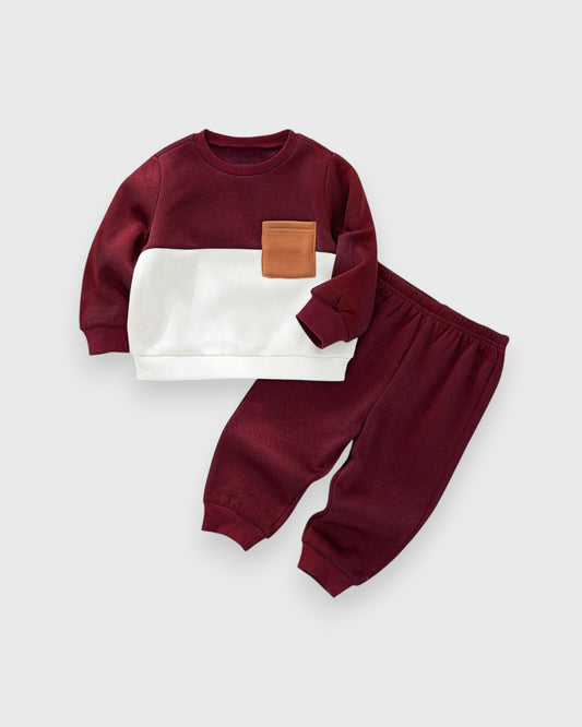 2 Pc Baby Boy Colorblock Sweatshirt & Pants