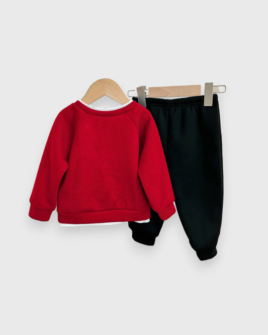 2 Pc Baby Boy Double Layer Sweatshirt & Pants Set