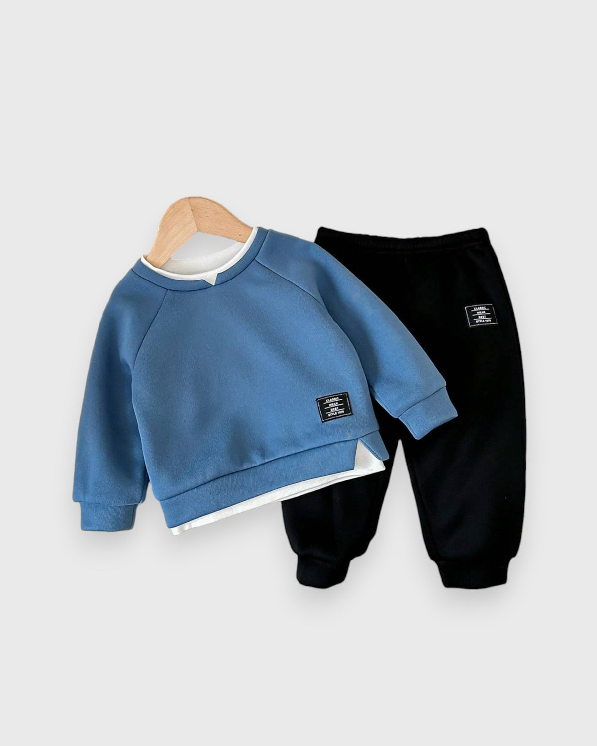 2 Pc Baby Boy Double Layer Sweatshirt & Pants Set