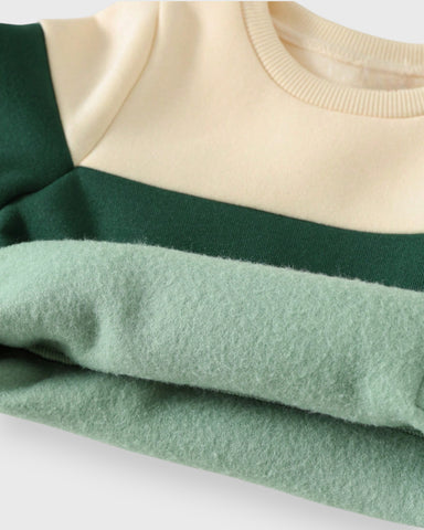 2 Pc Baby Boy Colorblock Sweatshirt & Pants Set