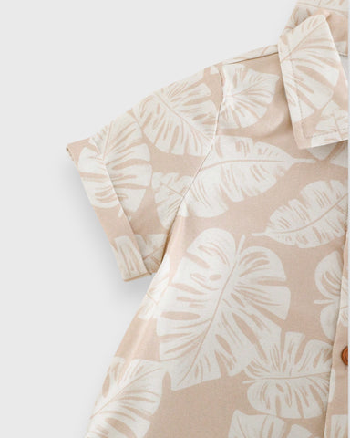 2 Pc Baby Boy Monstera Vacay Shirt & Short
