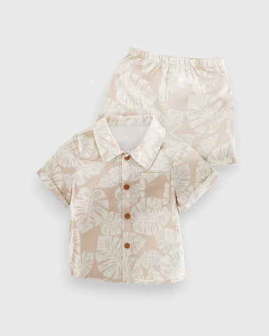 2 Pc Baby Boy Monstera Vacay Shirt & Short