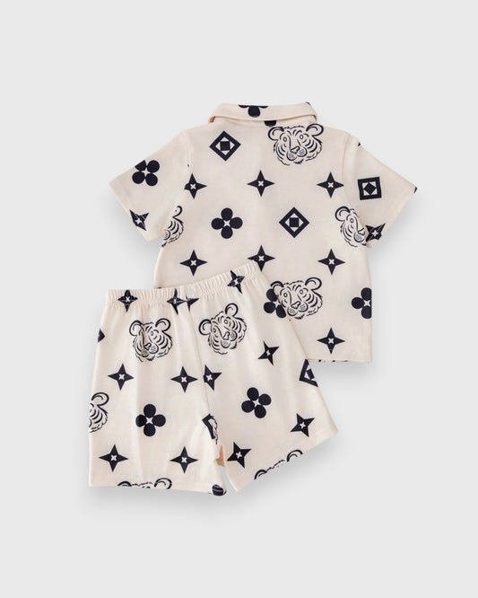 Baby Boy Tiger & Diamond Print Set