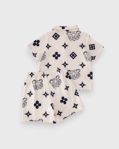 Baby Boy Tiger & Diamond Print Set