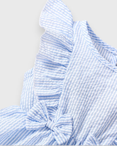 Baby Girl Seer Suckers Ruffle Dress