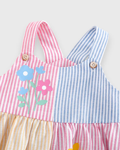 2 Pc Baby Girl Stripe Peplum Shirt & Shorts Set