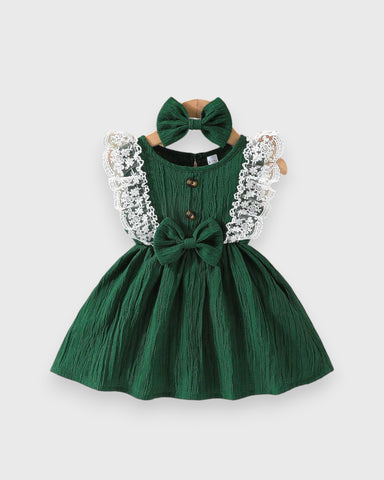 Baby Girl Lace Flutter Sleeve Dress