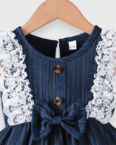 Baby Girl Lace Flutter Sleeve Dress
