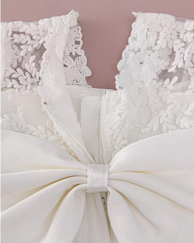 2 pc Baby Girl Lace Party Dress w/ Bonnet