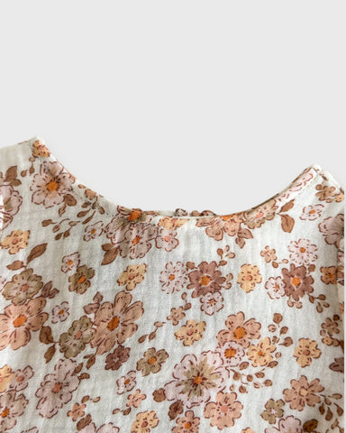 2 Pcs Spring Floral Bow Back Cotton Set