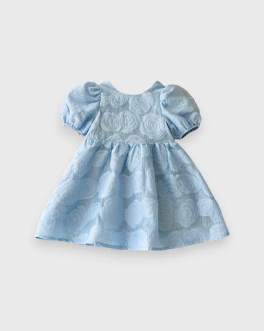 Baby Girl Triple Bow Back Jacquard Dress