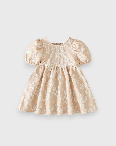Baby Girl Triple Bow Back Jacquard Dress