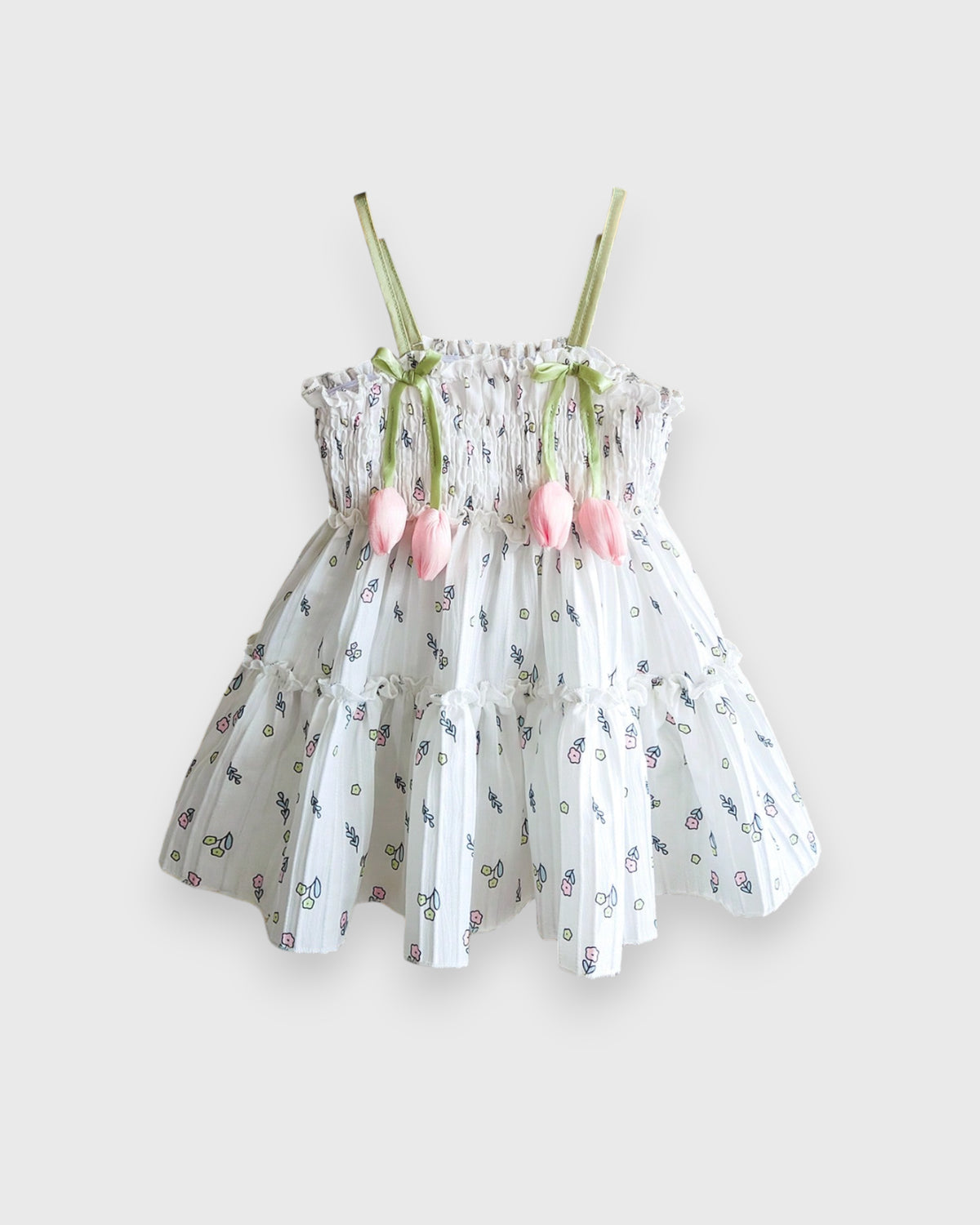 Baby Girl Tulip Tassel Ruch Cami Dress