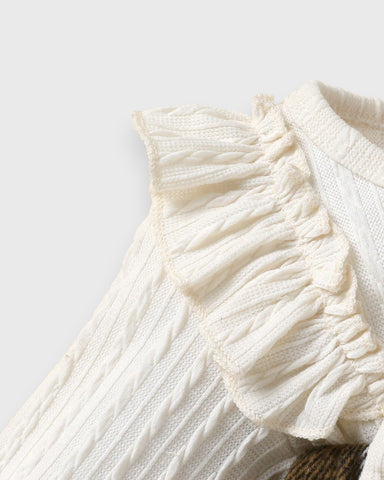 3 Pc Infant Baby Girl Plaid Dress w/ Socks & Beret