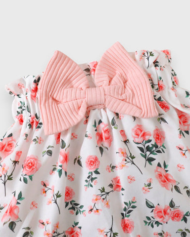 3 Pc Baby Girl Roses Ruffle Cami & Skirt Set