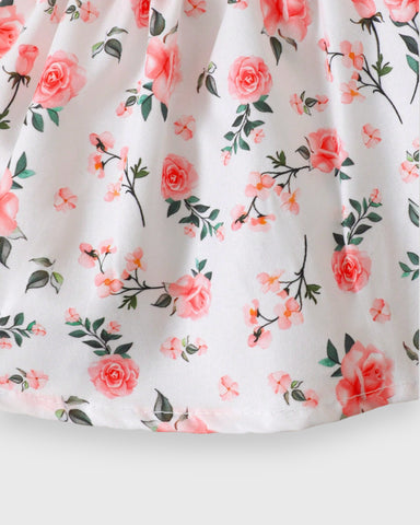 3 Pc Baby Girl Roses Ruffle Cami & Skirt Set