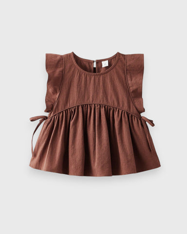 Girls Ruffle Cap Sleeve Peplum Top