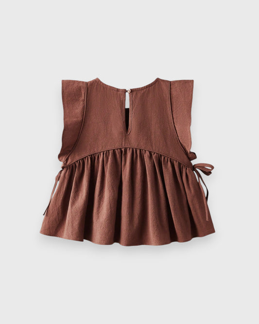 Girls Ruffle Cap Sleeve Peplum Top