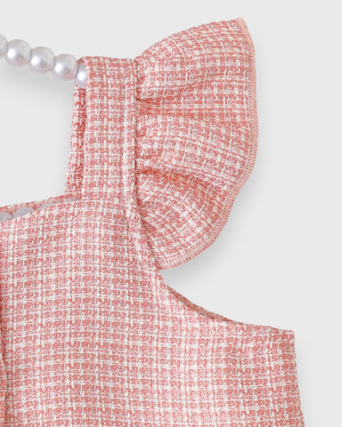 2 Pc Baby Girl Tweed Shirt & Skirt Set