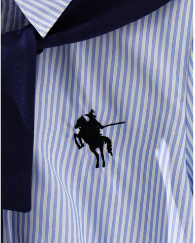 Girls Stripe Polo Dress w/ Shawl Scarf Tie