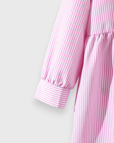 Girls Stripe Polo Dress w/ Shawl Scarf Tie