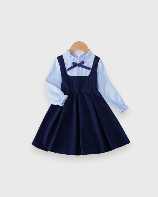 Girls 2 in 1 Faux Jumper Stripe Dress