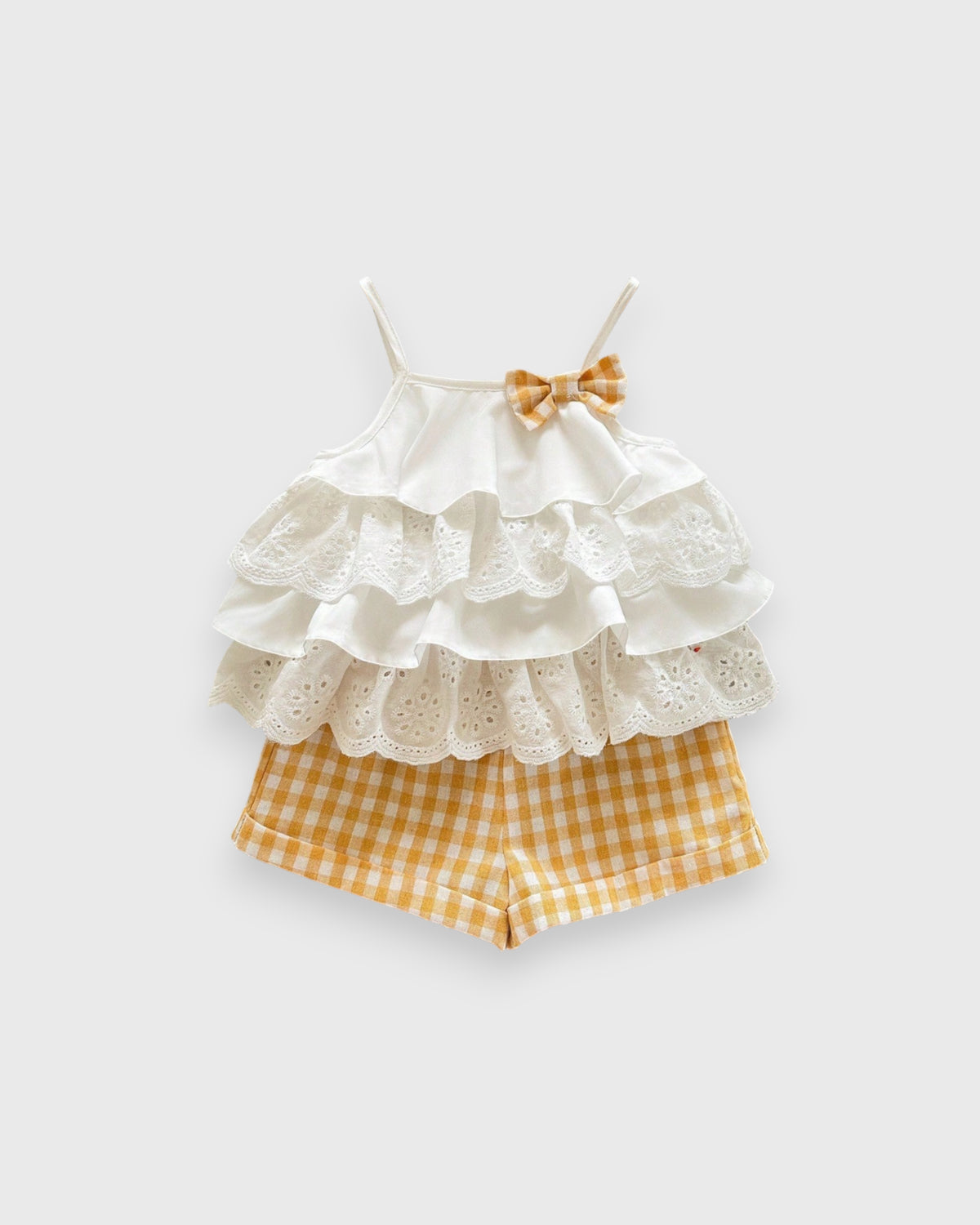 2 Pc Baby Girl Ruffle Camisole w/ Plaid Shorts