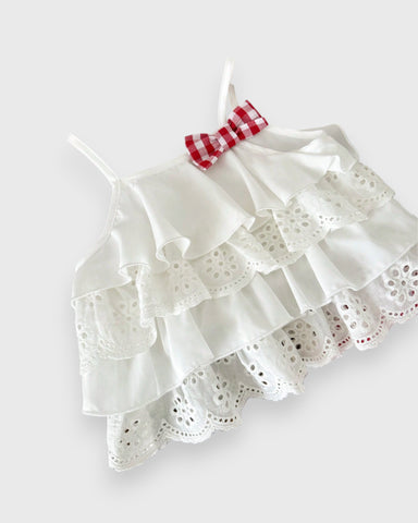 2 Pc Baby Girl Ruffle Camisole w/ Plaid Shorts